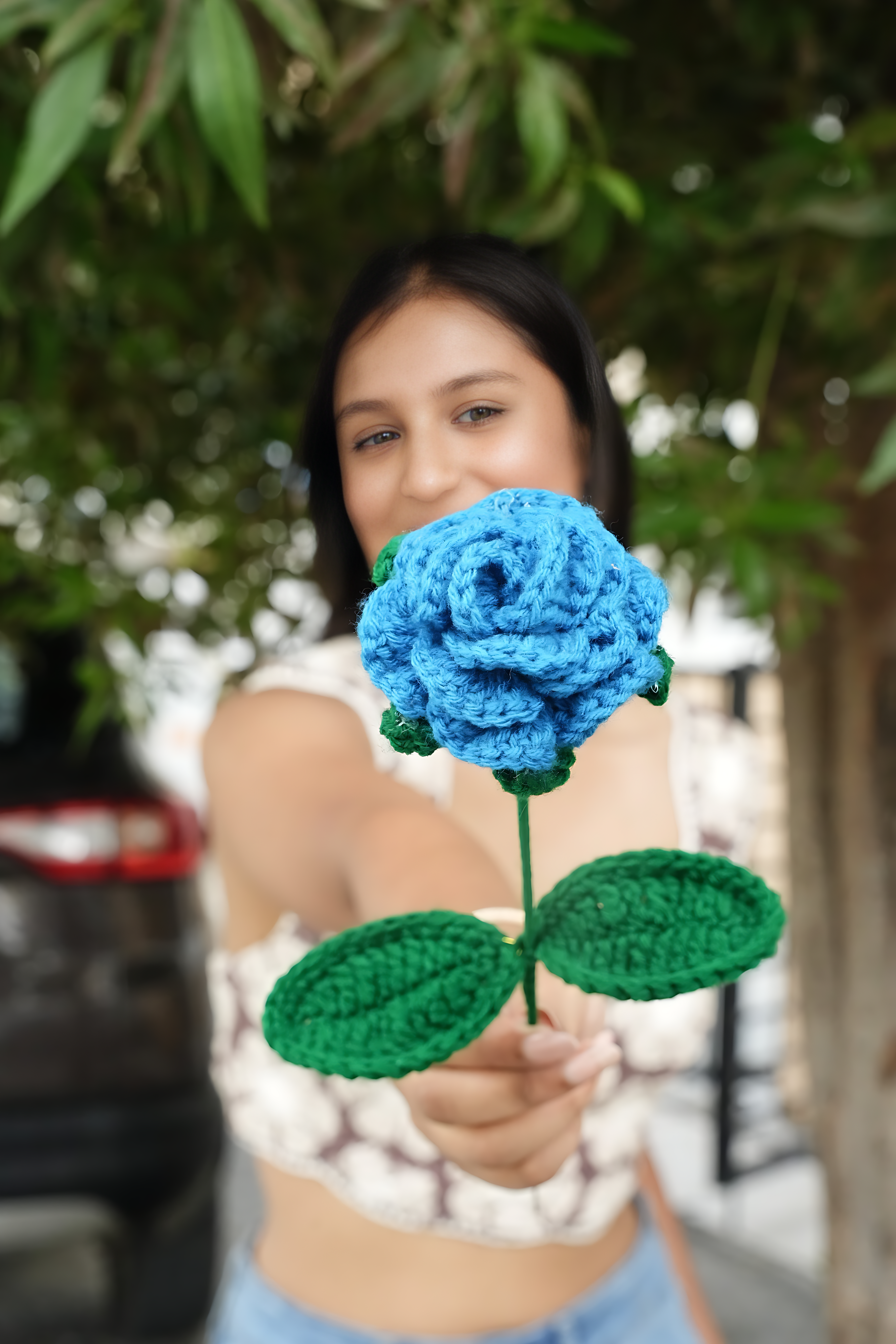 Crochet Blue Roses
