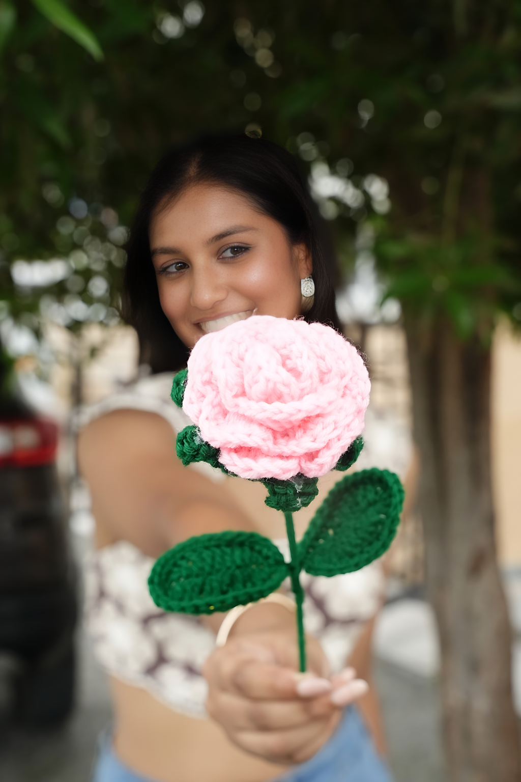 Crochet Pink roses