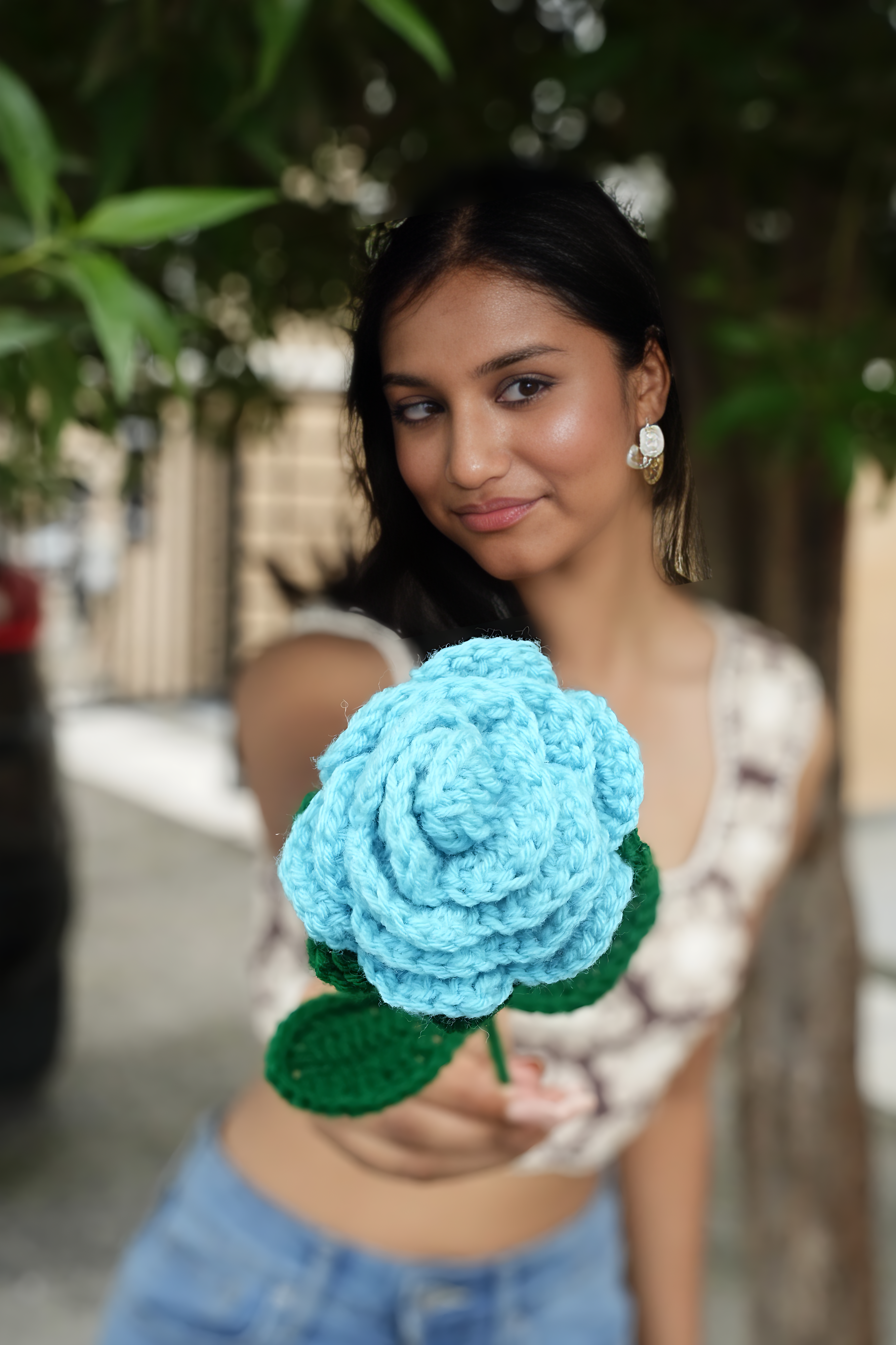 Crochet Blue Roses