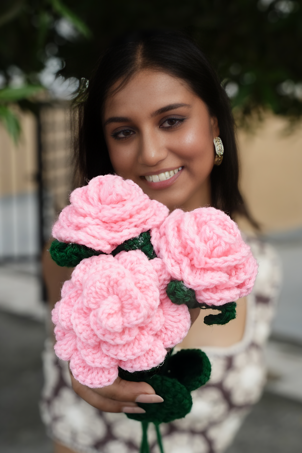 Crochet Pink roses